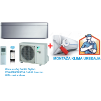 Klima uređaj DAIKIN Stylish FTXA35BS/RXA35A, 3.4kW, Inverter, WiFi - mat srebrna SA MONTAŽOM